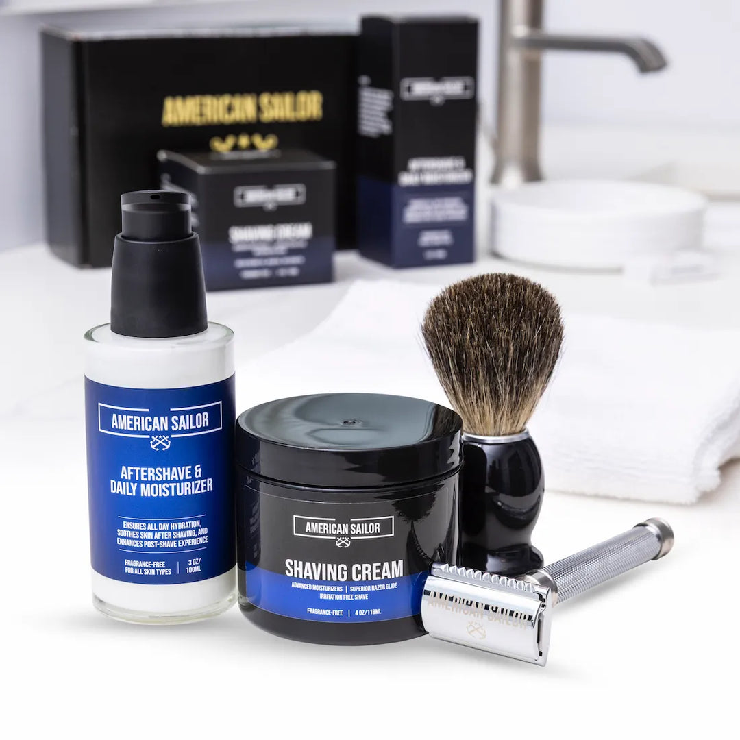 Complete Kit — Razor + Shaving Cream + Aftershave + Brush
